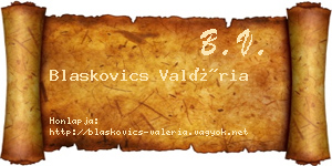 Blaskovics Valéria névjegykártya