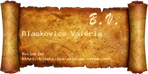 Blaskovics Valéria névjegykártya